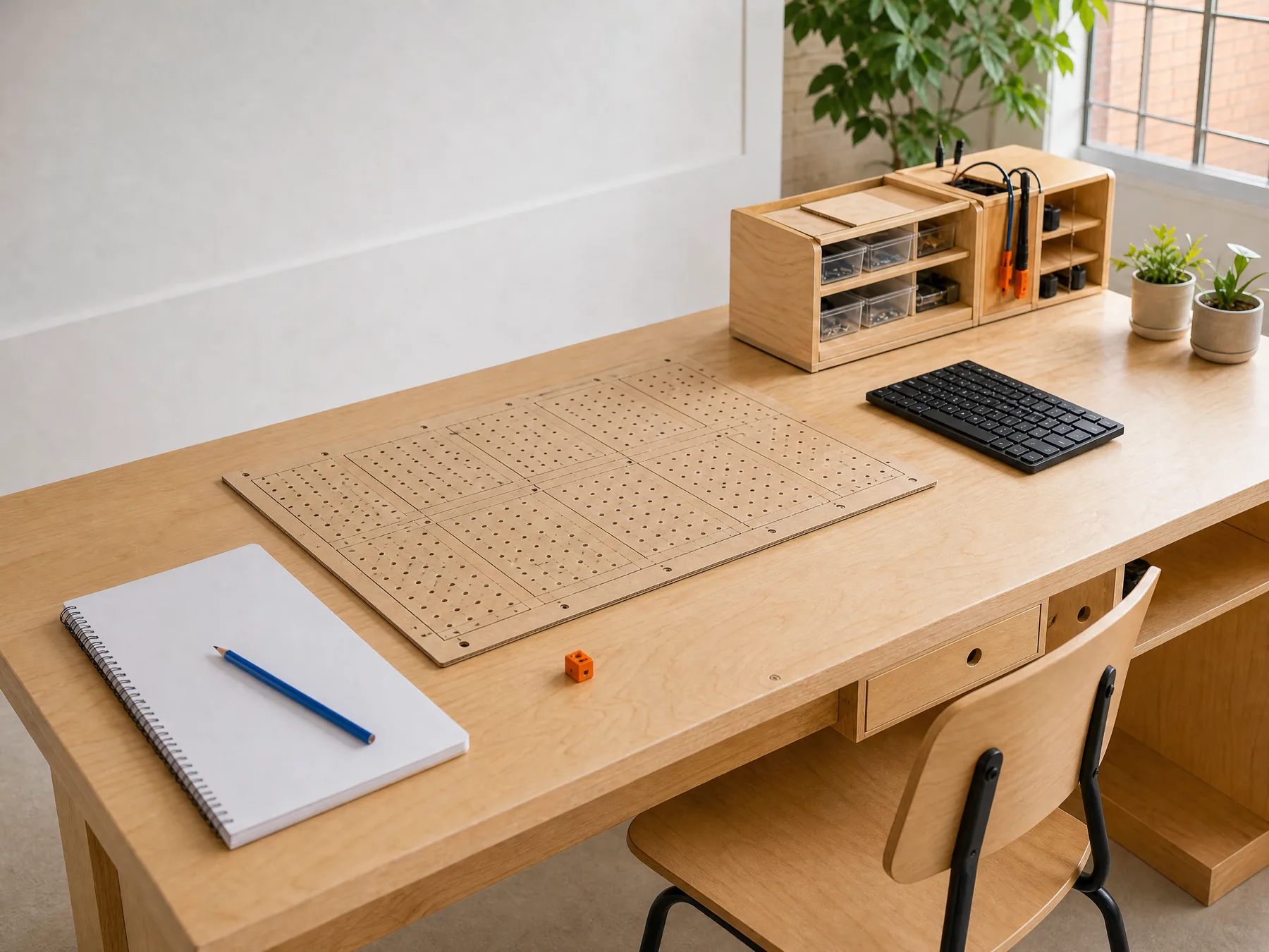 A practical course map prepared on a learning desk